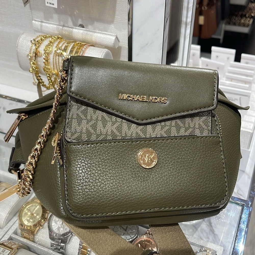 Michael Kors Maisie Lg Pebbled Leather 2-in-1 Sling Pack Waist Bag Fanny Pack - Picture 4 of 16